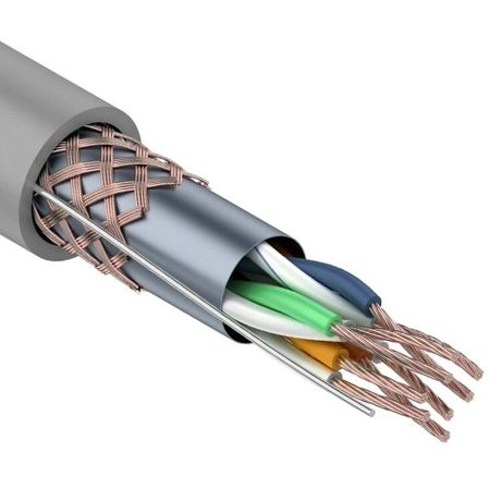 Кабель витая пара SFTP 4PR 24AWG, CAT5e, STRANDED, бухта 305 м | 01-0343 REXANT MEET