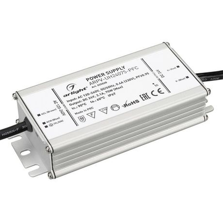 Блок питания ARPV-UH24075-PFC (24V, 3.1A, 75W) (Arlight, IP67 Металл, 7 лет) | 025028 Arlight