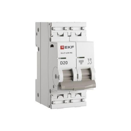 Автоматический выключатель ВА 47-63N MA 2P 20А (D) 6кА без теплового расцепителя PROXIMA - M63MA6220D EKF