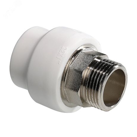 Муфта комбинированная 40 х 1' НР под ключ полипропиленовая PPR белая - VTp.707.0.04006 VALTEC PV7074006