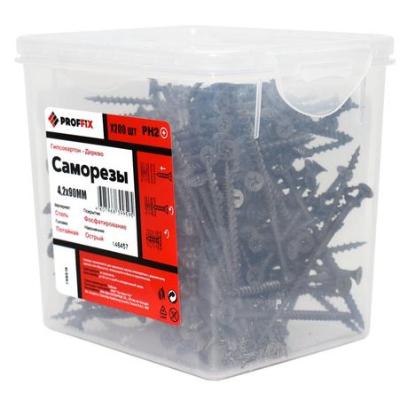 Саморез усиленный гипсокартон-дерево 4.2х90 (TWN) (контейнер) (уп.200шт) Tech-Krep PRO/Zitar 146457