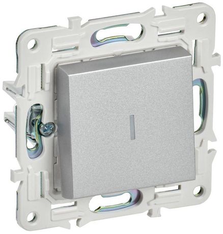 Выключатель 1-кл. SKANDY 10А SK-V07S с индикацией серебр. IEK SK-V10-1-10-K23