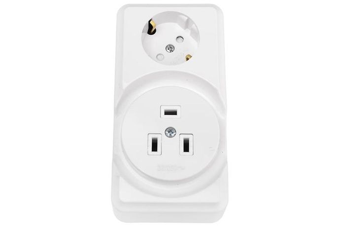 Блок розеток ОП IP20 1-м 16А с заземл. + 32А 2P+PE 250В штепсельная бел. Bylectrica БРА32-016