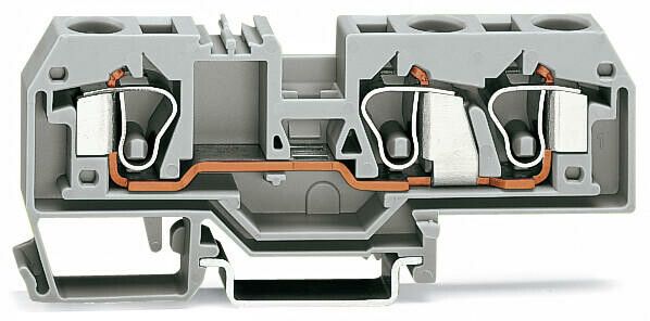 Клемма проходная 3-проводн. (0.2 - 10кв.мм) сер. WAGO 284-681