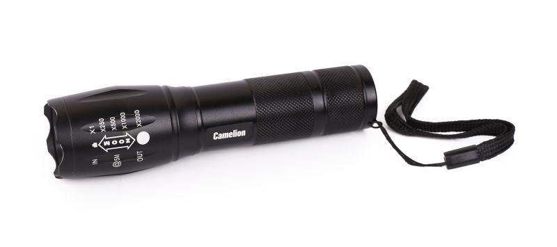 Фонарь LED51530 LED XML-T6 ZOOM 5 режимов 3хLR03 алюм. черн. (открывающ. блист.) Camelion 14536