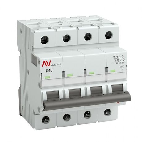 Выключатель автоматический четырехполюсный AV-6 40А D 6кА AVERES | mcb6-4-40D-av EKF