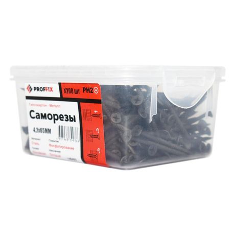 Саморез усиленный гипсокартон-металл 4.2х65 (TWN) (контейнер) (уп.200шт) Tech-Krep PRO/Zitar 146493