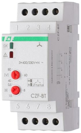 Реле контроля фаз 3-х фазное 160-260В CZF-BT F&F EA04.001.004 Евроавтоматика