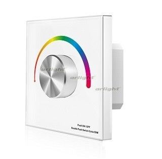 Панель SMART-P8-RGB-G-IN White (12-24V, 3x4A, Rotary, 2.4G) (Arlight, IP20 Пластик, 5 лет) | 033764 Arlight