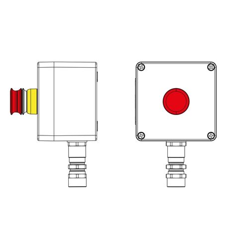 Взрывозащищенный пост управления из полиэстера CPE-P-03-(1xP3E(11))-1xKA2MHK(C)1Ex d e IIC Т5 Gb / Ex tb IIIC T95°C Db IP66 КЗ ШЗ - 2231.031.22.11F ДКС