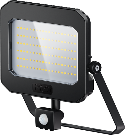 Прожектор светодиодный 95 202 NFL-05-100-4K-BL-D110-SNR-LED 100Вт 4000К IP65 12500лм с ИК датчиком движения черн. NAVIGATOR 95202