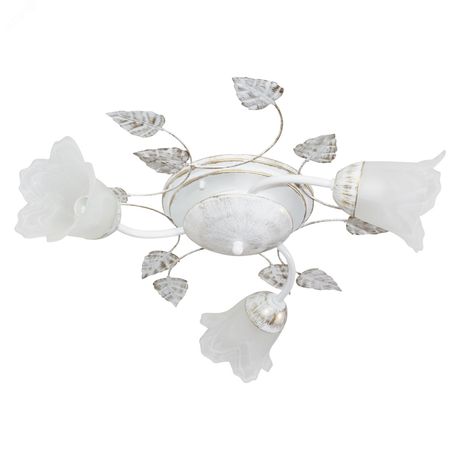 Светильник НПБ 01-3х60-111 (Плафон 62333) "Глория" 131 60Вт E14 IP20 бел./зол. (инд. упак.) Элетех 1005402940