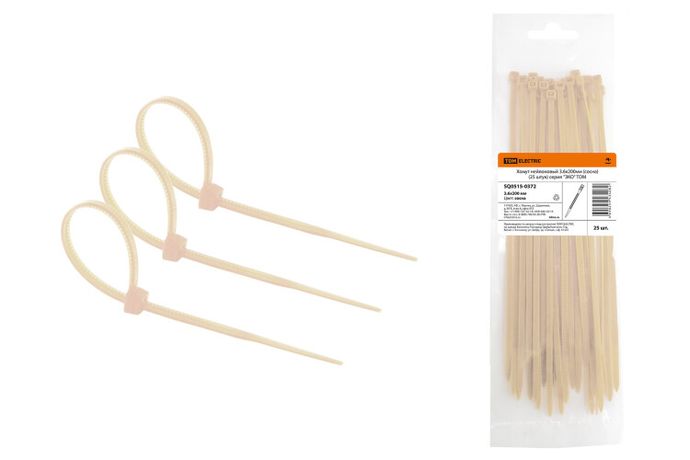 Хомут нейлоновый 3.6х200мм (сосна) (25 штук) серия "ЭКО" | SQ0515-0372 TDM