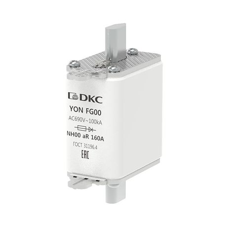 Предохранитель YON ножевого типа FG00 160А 690V характеристика aR | 1FG00-0160-690V-AR DKC ДКС