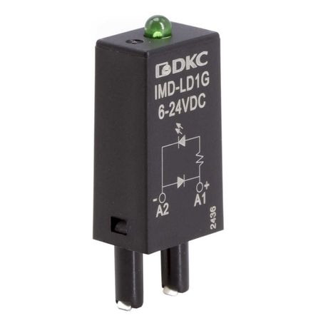 Модуль индикации и защиты, LED зеленый+диод (A1+), 6-24V DC | IMD-LD1G DKC ДКС