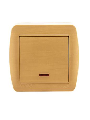 Выключатель 1-кл. ОП Demet 10А IP20 с подсветкой ясень LEZARD 711-4700-111