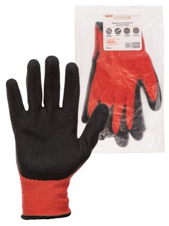 Перчатки полиэфирные "Контакт-Хард" рельефное латексное покрытие 10 15 кл. 53-54 г 1 пара | SQ1016-0309 TDM