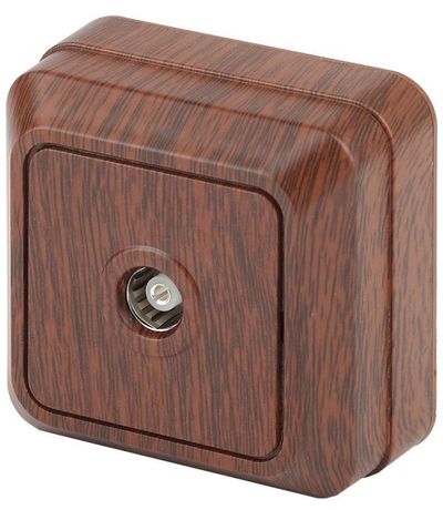 Розетка телевизионная одиночная TV ОП Quadro 2-301-10 IP20 венге Intro Б0030127 ЭРА