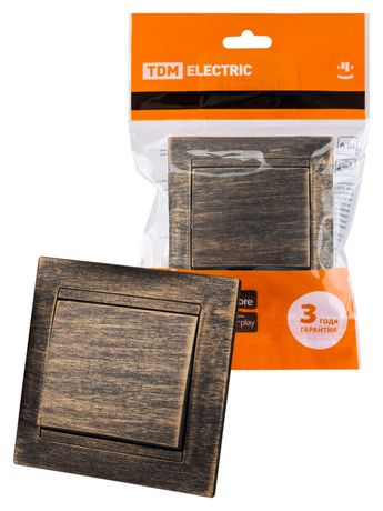 Перекрестный выключатель 1-кл. 10А старинная бронза "Лама" | SQ1815-0770 TDM