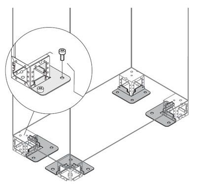 Элемент крепления цоколя к полу, 4 шт. | ZN1041 ABB