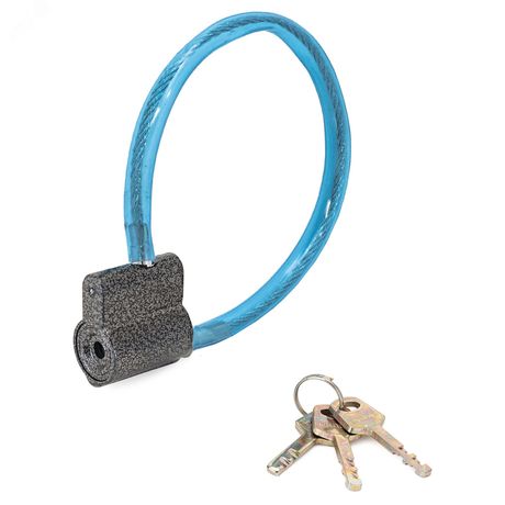 Замок навесной с тросом, СТАНДАРТ ВС2-6С (350мм) голубой - 1001 ПТК