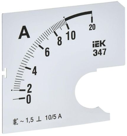 Шкала сменная для амперметра Э47 10/5А класс точности 1,5 72х72мм - IPA10D-SC-0010 IEK