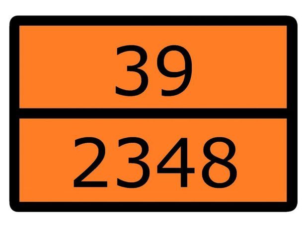 Знак для маркировки опасных грузов ''Номер ООН 39/2348'' ГОСТ Р 52290-2004 300х400 мм, пленка самоклеящаяся 19433-88 - an-7-39-2348 EKF