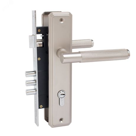 Замок врезной БУЛАТ ЗВ4-3.02.08 ФЕРОНА матовый никель 5 перф.кл. с/руч - 15003 ПТК