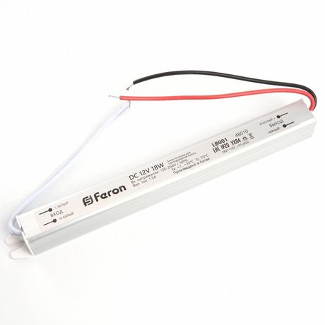 Трансформатор электронный для светодиодной ленты 18W 12V ( драйвер) , LB001 | 48010 FERON