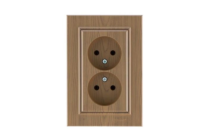 Розетка 2-м СП Karea 10А IP20 б/з дуб Makel 56101017