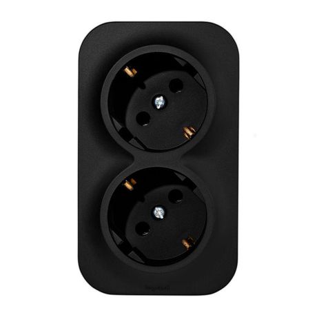 Розетка 2-м ОП Quteo 16А IP20 250В 2х2P+E с заземл. без защ. шторок черн. матов. IEK 782470 Legrand