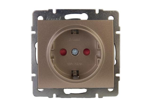 Механизм розетки 1-м Rain защ. шторки керамика матов. бронз. LEZARD 703-3188-124