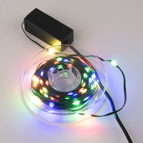 Гирлянда светодиодная Полоса 10м 100 светодиодов Разноцветный свет Провод зеленый ULD-S1000-100/DGA MULTI IP20 DEW BAND ТМ Uniel - UL-00011302