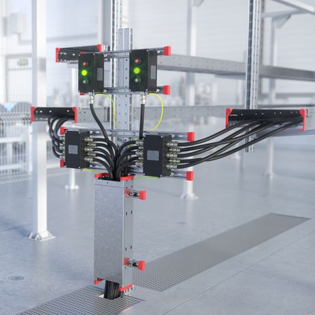 Комплект монтажных профилей на стойку для крепления 2 оболочки(ек) с видом защиты Ex e горячеоцинкованный, длина 400 мм | EX-E2SPR04 DKC ДКС