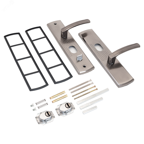 Ручка левая на планке под цилиндровый механизм (комплект), АЛЛЮР РН-А222-L никель матовый - 5378 ПТК