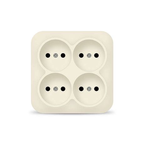 Розетка 4-м ОП 10А IP20 квадрат. без заземл. сл. кость IONICH 1453