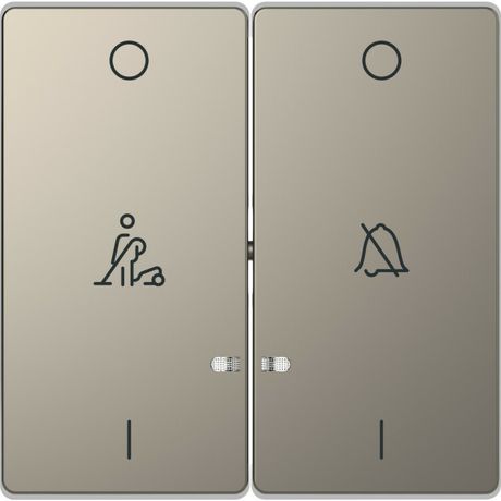 Клавиша двойная D-Life с линзой для LED модуля символ: звонок/горничная никель SD - MTN3429-6050 Schneider Electric