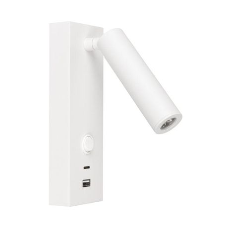 Светильник светодиодный настенный SP-BED-CHARGE-S60x125-3W Warm3000 (WH, 20 deg, 230V, USB-A, USB-C) (ARL, IP20 Металл, 3 года) | 031394(1) Arlight