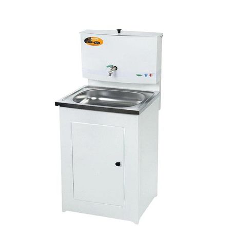 Умывальник дачный ЛЮКС, с подогревом, нержавеющая мойка, цвет белый - 74/4/1 Вихрь