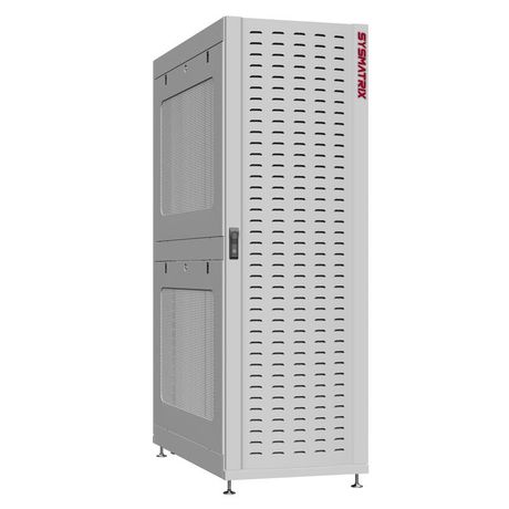 Шкаф серверный 42U 800х1200 передняя дверь: протект IP41. задняя двустворчатая глухой металл IP51. боковые панели: перфорированные. цвет: серый RAL7035 - NS 8242.7652 SYSMATRIX