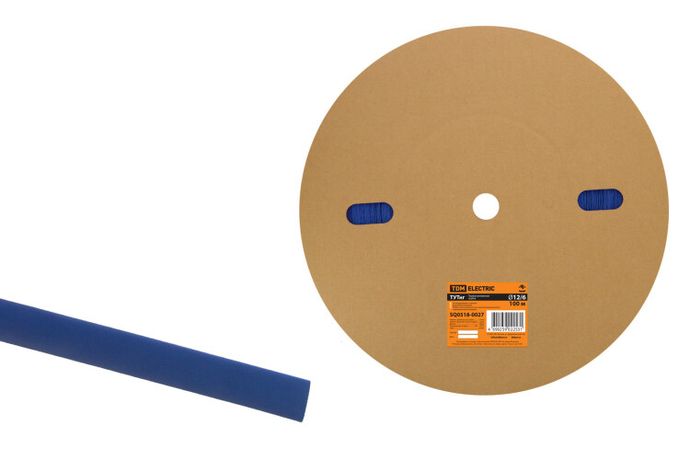 Термоусаживаемая трубка ТУТнг 12/6 синяя (100 м/ролл) | SQ0518-0027 TDM