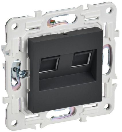 Розетка компьютерная двойн. RJ45 кат.5E SKANDY SK-K03G графит IEK SK-K20-1-K53