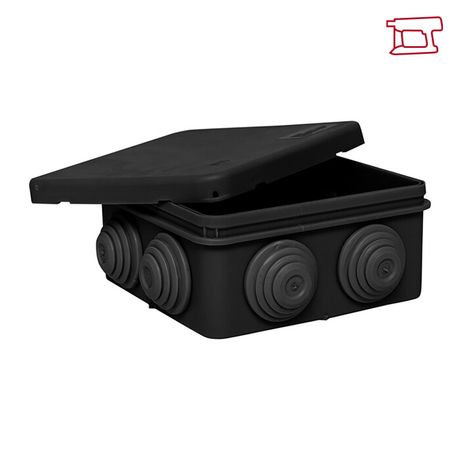 Коробка распределительная КМР-030-031 с крышкой (85х85х40) для прямого монтажа 8 мембр. вводов чёрная IP55 EKF - plc-kmr2-030-031-b plc-kmr-030-031-2b