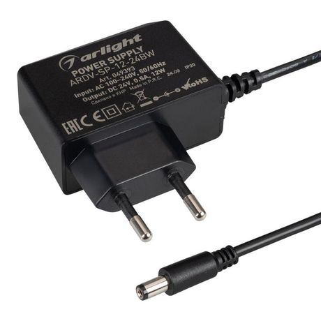 Блок питания ARDV-SP-12-24BW (24V, 0.5A, 12W) (Arlight, Адаптер, 5 лет) - 049393