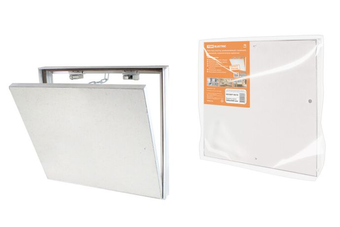 Люк под плитку, алюминиевый, съемный, нажимной, ограничитель-цепочка, 500х400, | SQ1807-0610 TDM