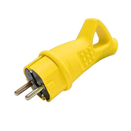 Вилка электрическая 1ф 16А 250В IP44 однофазная с ушком каучук желт. Universal 3080 Союз