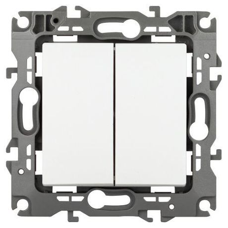 Переключатель Серия 12 12-1106-01М двойной, 10АХ-250В, белый матовый - Б0065656 ЭРА
