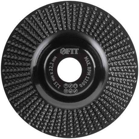 Диск обдирочный по дереву для УШМ, плоский, мелкая насечка, посадочный диаметр 22,2 мм, 125 мм - 39533 РОС