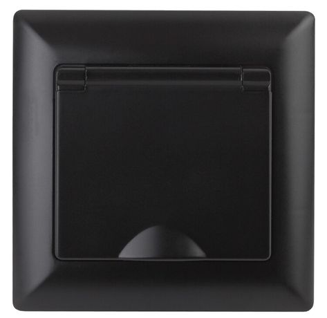 Розетка однофазная скрытого монтажа, в рамку с заземлением без шторок антрацит крышкой 16А 250В IP20 4-203-05 Intro Solo - Б0053661 ЭРА