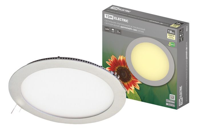 Светильник светодиодный встраиваемый Downlight ДВО СВО (хром) 18Вт 3000К IP20 опал | SQ0329-0015 TDM